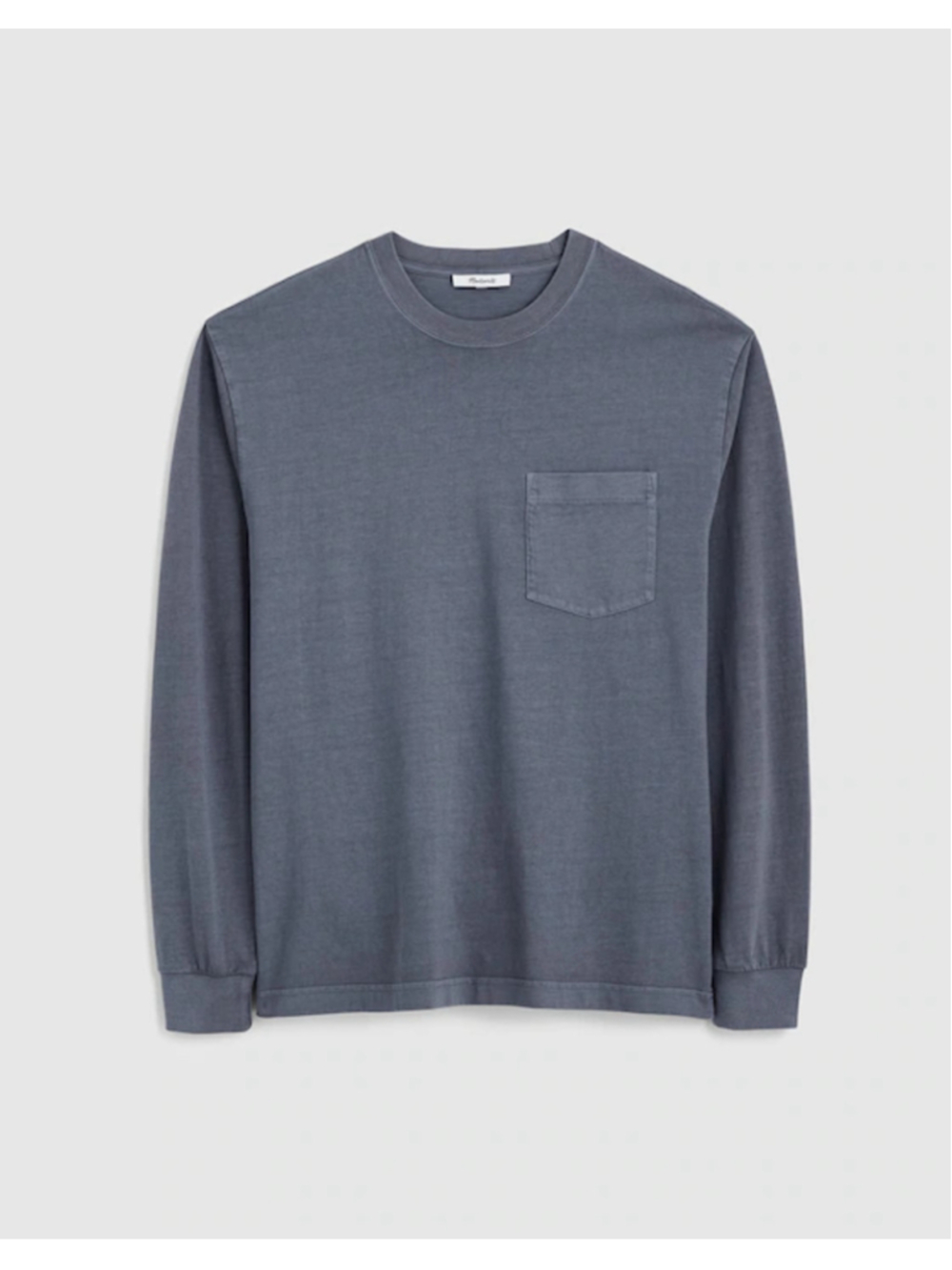 NWT Madewell The Long-Sleeve Vintage Men's Pocket Tee in heirloom blue size XL